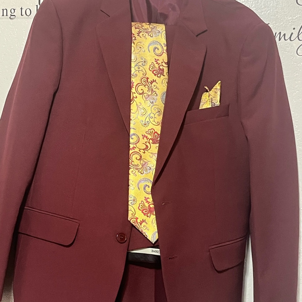 Taylor Red and Yellow Suit Classic Tailored Elegance